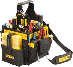 DeWALT - 23 Pocket Black & Yellow Polyester Tool Bag - 10-1/2" Wide x 8-1/2" Deep x 10" High - Exact Tool & Supply