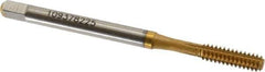 Accupro - #6-32 UNC H5 Thread Limit Bottoming Thread Forming Tap - Powdered Metal High Speed Steel, TiN Finish, 2" OAL - Exact Tool & Supply