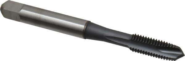 Accupro - 1/4-28 UNF, 3 Flute, TiCN Finish, Powdered Metal Spiral Point Tap - Plug Chamfer, Right Hand Thread, 2-1/2" OAL, 3B Class of Fit - Exact Tool & Supply