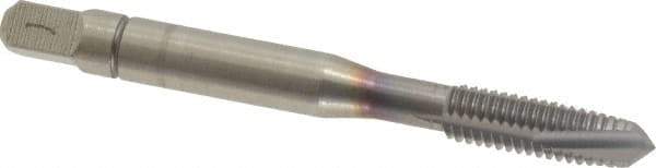Accupro - M6x1.00 Metric Coarse, 4 Flute, TiCN Finish, Powdered Metal Spiral Point Tap - Plug Chamfer, Right Hand Thread, 2-1/2" OAL, 6H Class of Fit - Exact Tool & Supply