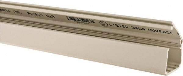 Hubbell Wiring Device-Kellems - 1-1/2m Long x 1.04 Inch Deep x 1.38 Inch Wide, PVC Raceway - Snap On, 1 Channel, White - Exact Tool & Supply