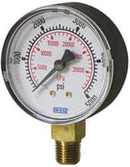 Wika - 2-1/2" Dial, 1/4 Thread, 0-200 Scale Range, Pressure Gauge - Lower Connection Mount, Accurate to 3-2-3% of Scale - Exact Tool & Supply
