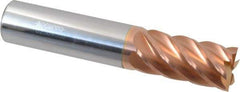Accupro - 3/4", 1-1/2" LOC, 3/4" Shank Diam, 4" OAL, 6 Flute, Solid Carbide Square End Mill - Single End, TiCN Finish, Spiral Flute, 40° Helix, Centercutting, Right Hand Cut, Right Hand Flute - Exact Tool & Supply
