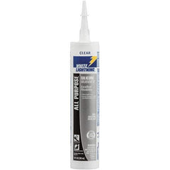 White Lightning - 10 oz Cartridge Clear RTV Silicone Joint Sealant - -80 to 400°F Operating Temp, 30 min Tack Free Dry Time, 24 hr Full Cure Time - Exact Tool & Supply