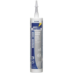 White Lightning - 10 oz Cartridge Clear RTV Silicone Joint Sealant - -80 to 450°F Operating Temp, 30 min Tack Free Dry Time, 24 hr Full Cure Time - Exact Tool & Supply