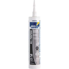 White Lightning - 10 oz Cartridge White RTV Silicone Joint Sealant - -80 to 400°F Operating Temp, 30 min Tack Free Dry Time, 24 hr Full Cure Time - Exact Tool & Supply