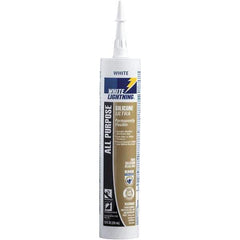 White Lightning - 10 oz Cartridge White RTV Silicone Caulk - 150°F Max Operating Temp - Exact Tool & Supply