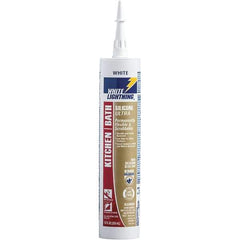 White Lightning - 10 oz Cartridge White RTV Silicone Caulk - 150°F Max Operating Temp - Exact Tool & Supply