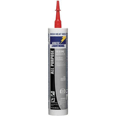 White Lightning - 10 oz Cartridge Red RTV Silicone Joint Sealant - -80 to 400°F Operating Temp, 30 min Tack Free Dry Time, 24 hr Full Cure Time - Exact Tool & Supply