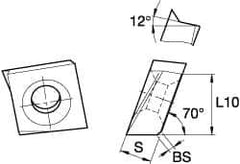 Kennametal - Grade KY3500 Ceramic Milling Insert - Uncoated, 0.2165" Thick, 12mm Inscribed Circle - Exact Tool & Supply