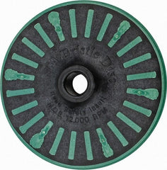 3M - 4-1/2" 50 Grit Ceramic Straight Disc Brush - Coarse Grade, Threaded Hole Connector, 3/4" Trim Length, 5/8-11 Threaded Arbor Hole - Exact Tool & Supply
