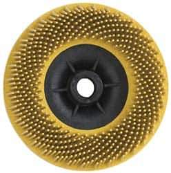 3M - 4-1/2" 80 Grit Ceramic Straight Disc Brush - Medium Grade, Threaded Hole Connector, 3/4" Trim Length, 5/8-11 Threaded Arbor Hole - Exact Tool & Supply