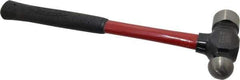 Proto - 2 Lb Head Ball Pein Hammer - Fiberglass Handle, 1-1/4" Face Diam, 15-1/4" OAL, Fiberglass with Cushion Grip - Exact Tool & Supply