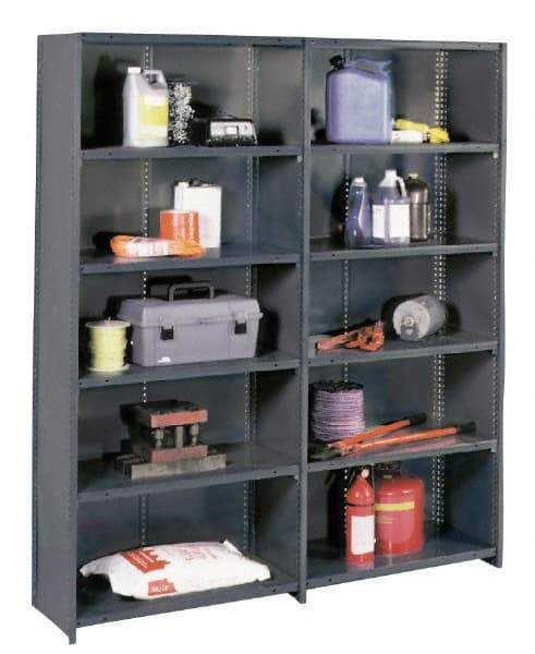 Value Collection - 6 Shelf, 500 Lb. Capacity, Closed Shelving Add-On Unit - 48 Inch Wide x 18 Inch Deep x 85 Inch High, Gray - Exact Tool & Supply