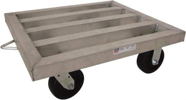 PRO-SOURCE - 2,000 Lb Capacity Aluminum Welded Aluminum Dolly - 28" Long x 24" Wide x 10" High, 6" Wheels - Exact Tool & Supply