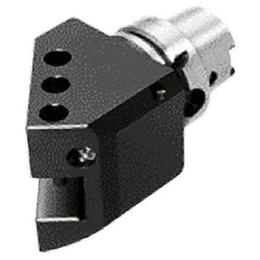 Iscar - Left Hand Cut, HSK63A Modular Connection, Square Shank Lathe Modular Clamping Unit - Through Coolant - Exact Tool & Supply