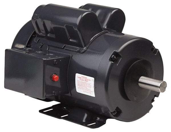 US Motors - 3/4 hp, TEFC Enclosure, No Thermal Protection, 1,140 RPM, 115/208-230 Volt, 60 Hz, Single Phase Capacitor Start-Cap Run Motor - Size 56H Frame, Rigid Base Mount, 1 Speed, Ball Bearings, 10.05 Full Load Amps, B Class Insulation, Reversible - Exact Tool & Supply