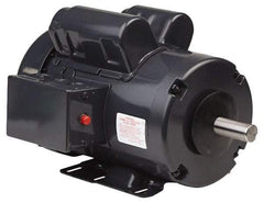 US Motors - 3/4 hp, TEFC Enclosure, No Thermal Protection, 1,140 RPM, 115/208-230 Volt, 60 Hz, Single Phase Capacitor Start-Cap Run Motor - Size 56H Frame, Rigid Base Mount, 1 Speed, Ball Bearings, 10.05 Full Load Amps, B Class Insulation, Reversible - Exact Tool & Supply