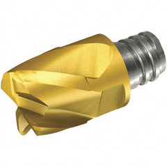 Iscar - MM EC Grade IC908 Carbide End Milling Tip Insert - TiAlN Finish, 4 Flutes, 5/8" Cutting Diam, 0.47" Depth of Cut, 0.81" Extension, 0.031" Cnr Rad, 45° Helix - Exact Tool & Supply