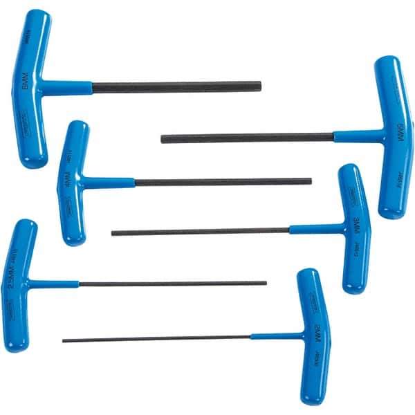 Proto - Hex Key Sets - 6PC 2-6MM T HNDL HEX KEY WRENCH SET - Exact Tool & Supply