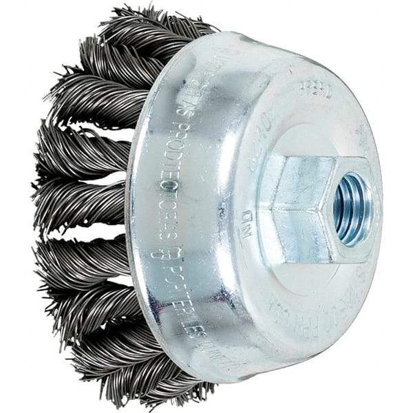 PFERD - Knotted Wire Cup Brush - 3-1/2X.02X5/8-11 COMBITWIST CS KNTCUP BRSH - Exact Tool & Supply