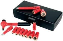 Wiha - 13 Piece 1/4" Drive Socket Set - 6 Points, 5mm to 13mm Range, Metric Measurement Standard - Exact Tool & Supply