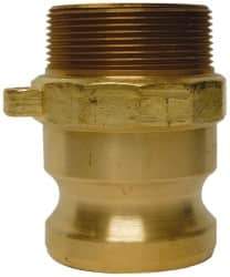 EVER-TITE Coupling Products - 2-1/2" Brass Cam & Groove Suction & Discharge Hose Male Adapter Male NPT Thread - Part F, 2-1/2" Thread, 250 Max psi - Exact Tool & Supply