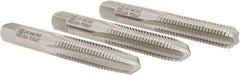 Union Butterfield - 3/8-16 UNC, 4 Flute, Bottoming, Plug & Taper, Bright Finish, High Speed Steel Tap Set - Right Hand Cut, 2-15/16" OAL, 1-1/4" Thread Length, 2B; 3B Class of Fit, Series 1500 - Exact Tool & Supply