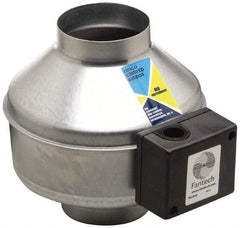 Fantech - 4" Diam, 0.19 Amp, 120 Volt Duct Fan - 135 CFM, 3,000 RPM, 0.031 hp, Variable Speed - Exact Tool & Supply