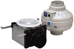 Fantech - 4" Blade, Direct Drive, 0.027 hp, 100 CFM, Totally Enclosed Exhaust Fan - 5-5/16" Opening Height x 7-3/16" Opening Width, 7-3/16" Deep, 5/16" Projection, 115 Volt, Single Phase - Exact Tool & Supply