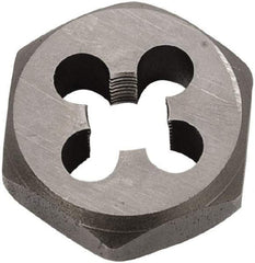 Union Butterfield - 9/16-12 UNC Thread, 1-1/16" Hex, Right Hand Thread, Hex Rethreading Die - Chromium Steel, 1/2" Thick, Series 2025 - Exact Tool & Supply