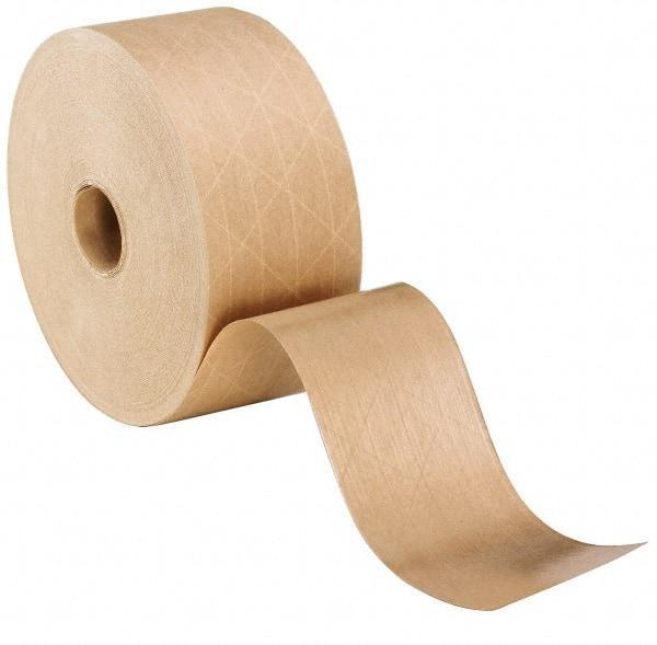 Intertape - 2-3/4" x 150 Yd Natural (Color) Water Activated Adhesive Sealing Tape - Paper Backing, 6.6 mil Thick, Series KRM450 - Exact Tool & Supply