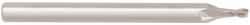 Niagara Cutter - 0.027", 0.0405" LOC, 1/8" Shank Diam, 1-1/2" OAL, 2 Flute, Solid Carbide Square End Mill - Single End, Uncoated, Spiral Flute, 30° Helix, Centercutting, Right Hand Cut, Right Hand Flute, Series MES230 - Exact Tool & Supply