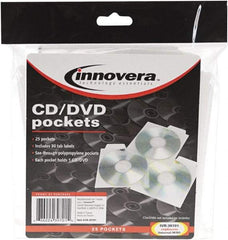 innovera - 25 Piece Clear CD/DVD Pockets - 5" High x 5" Wide - Exact Tool & Supply
