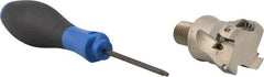 Seco - 1-1/2" Cut Diam, 0.433" Max Depth of Cut, 1.57" OAL, Indexable Square Shoulder End Mill - XO.X 1204 Inserts, M16 Modular Connection, 90° Lead Angle, Through Coolant, Series Super Turbo - Exact Tool & Supply