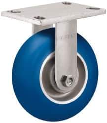 Albion - 6" Diam x 2" Wide x 7-1/4" OAH Top Plate Mount Rigid Caster - Neoprene, 700 Lb Capacity, Precision Sealed Bearing, 4 x 4-1/2" Plate - Exact Tool & Supply