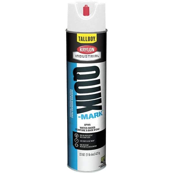 Krylon - 25 fl oz White Marking Paint - 35 to 71 Sq Ft Coverage, Water-Based Formula - Exact Tool & Supply