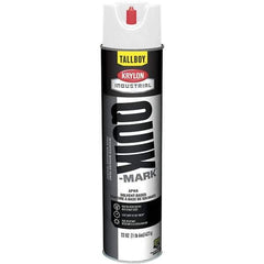 Krylon - 25 fl oz White Marking Paint - 35 to 71 Sq Ft Coverage, Solvent-Based Formula - Exact Tool & Supply