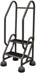 Cotterman - 23" 2 Step MasterStep Rolling Office Ladder - Assembled, 450 Lb Capacity, 18" Platform Height, 22" Base Width x 26" Base Depth, Rubber Matted - Exact Tool & Supply