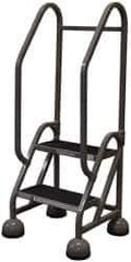 Cotterman - 23" 2 Step MasterStep Rolling Office Ladder - Assembled, 450 Lb Capacity, 18" Platform Height, 22" Base Width x 26" Base Depth, Rubber Matted - Exact Tool & Supply