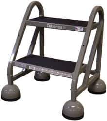Cotterman - 23" 2 Step MasterStep Rolling Office Ladder - Assembled, 450 Lb Capacity, 18" Platform Height, 22" Base Width x 26" Base Depth, Rubber Matted - Exact Tool & Supply