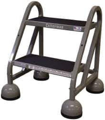 Cotterman - 23" 2 Step MasterStep Rolling Office Ladder - Assembled, 450 Lb Capacity, 18" Platform Height, 22" Base Width x 26" Base Depth, Rubber Matted - Exact Tool & Supply