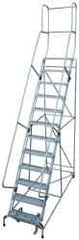 Cotterman - 162" 12 Step Rolling Warehouse Ladder - Knocked Down, 450 Lb Capacity, 120" Platform Height, 34" Base Width x 174" Base Depth, Perforated Tread - Exact Tool & Supply