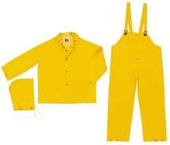 MCR Safety - Size 5XL, Yellow, Rain Three Piece Suit - Detachable Hood - Exact Tool & Supply