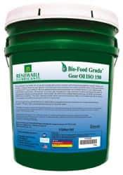 Renewable Lubricants - 5 Gal Pail, Mineral Gear Oil - 6°F to 250°F, 131 St Viscosity at 40°C, 20 St Viscosity at 100°C, ISO 150 - Exact Tool & Supply