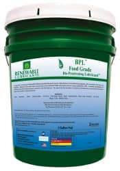 Renewable Lubricants - 5 Gal Pail Thin Oily Film Penetrant/Lubricant - 0°F to 280°F, Food Grade - Exact Tool & Supply
