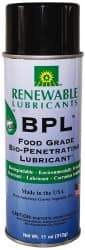 Renewable Lubricants - 11 oz Aerosol Thin Oily Film Penetrant/Lubricant - 0°F to 280°F, Food Grade - Exact Tool & Supply