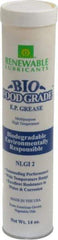 Renewable Lubricants - 14 oz Cartridge Biobased Extreme Pressure Grease - White, Extreme Pressure, Food Grade & High Temperature, 590°F Max Temp, NLGIG 2, - Exact Tool & Supply