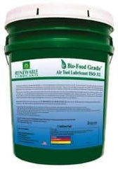 Renewable Lubricants - 5 Gal Pail, ISO 32, Air Tool Oil - -20°F to 230°, 29.33 Viscosity (cSt) at 40°C, 7.34 Viscosity (cSt) at 100°C, Series Bio-Food Grade - Exact Tool & Supply