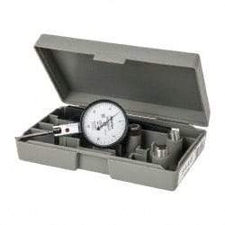 Mitutoyo - 0.03 Inch Range, 0.0005 Inch Dial Graduation, Horizontal Dial Test Indicator - 1.5748 Inch White Dial, 0-15-0 Dial Reading, Accurate to 0.0005 Inch - Exact Tool & Supply